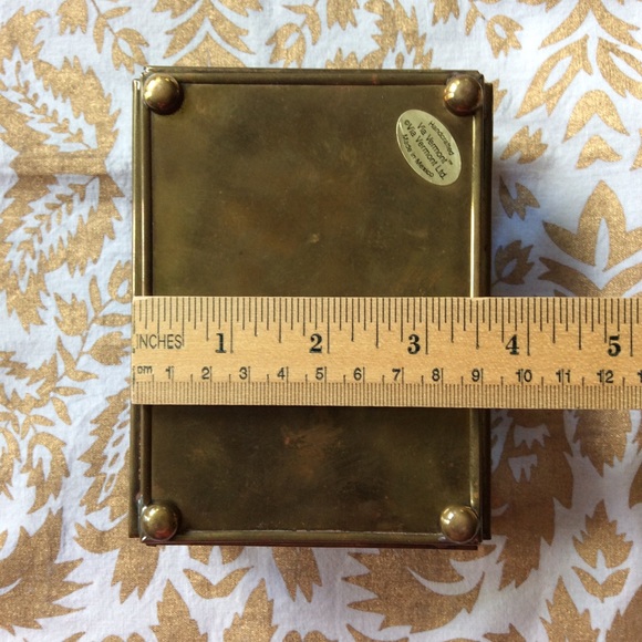 Vintage Via Vermont Guardian Angel Glass Brass Box - Picture 4 of 14